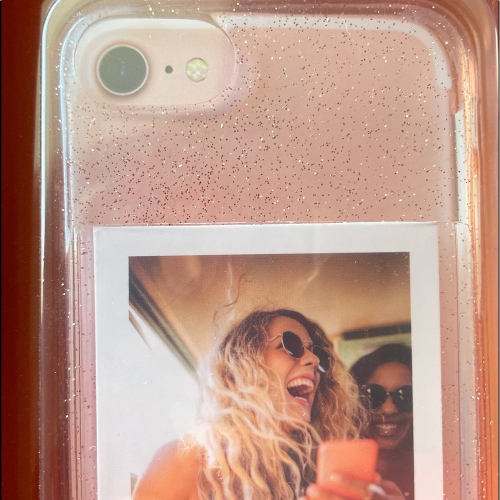 NEW! Pink Glitter Nanette Lepore iPhone Case with Storage